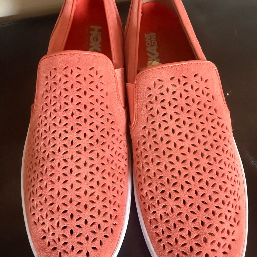 Hoka One One Coral Perforated Slip-Ons